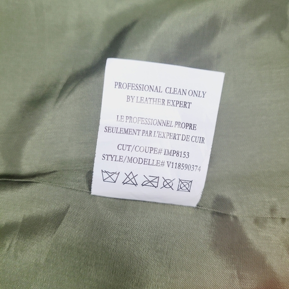 Vince Leather Jacket Womens Green Size 4 Biker Motorcycle Classic Fall Pick Flaw - Picture 13 of 16